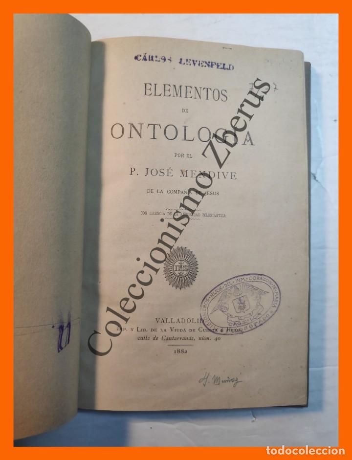 Libros antiguos: Elementos de Ontologia - Jose Mendive - Foto 2