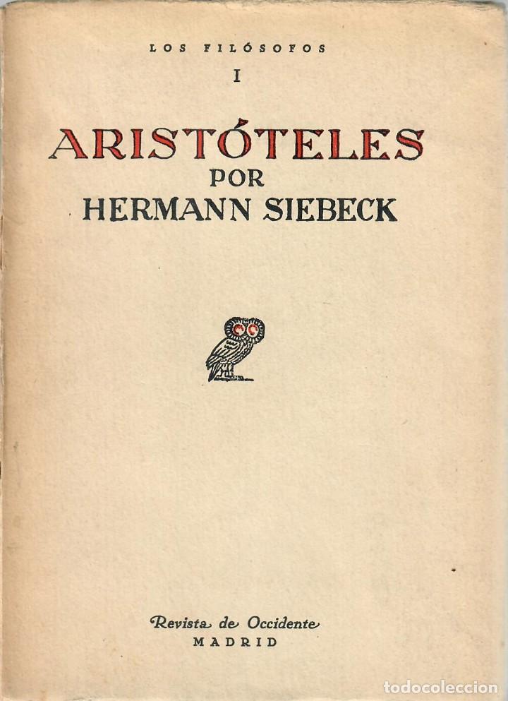 Libros antiguos: ARIST&Oacute;TELES / HERMANN SIEBECK - Foto 1
