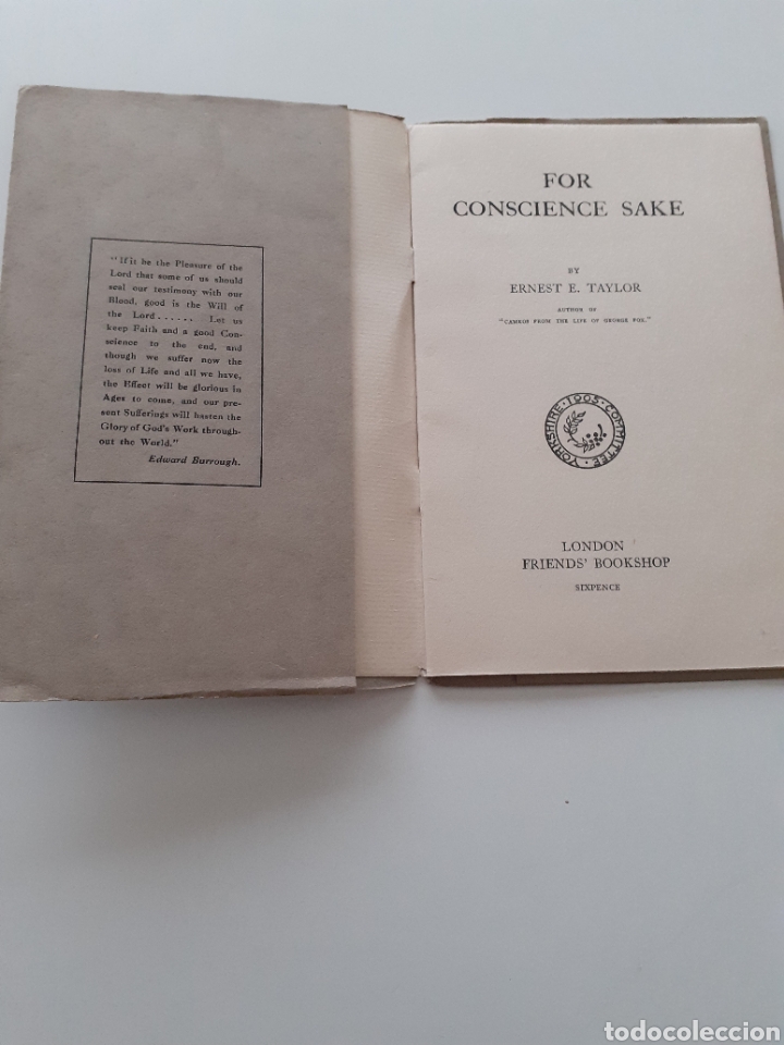 Libros antiguos: For Conscience Sake, Ernest E. Taylor, ingl&eacute;s, 1925 - Foto 2