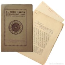 Libros antiguos: EL ARTE MAGNA DE RAIMUNDO LULIO, DOCTOR ILUMINADO Y MÁRTIR … / JOSÉ CASADÉUS. BARCELONA, 1917.. Lote 309213713