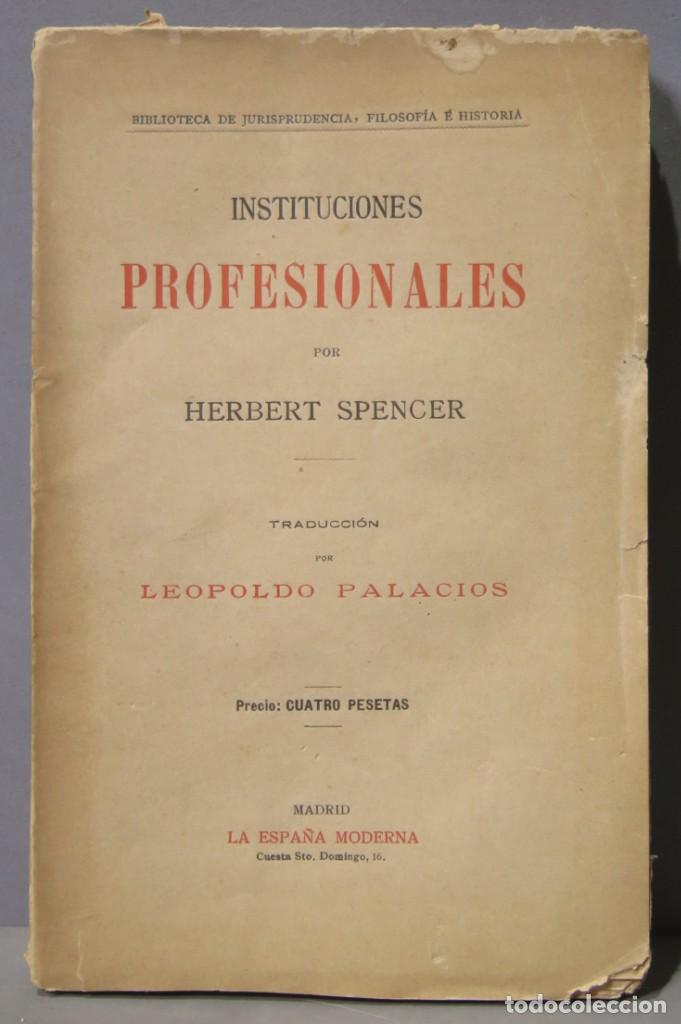 Libros antiguos: Instituciones profesionales. SPENCER - Foto 1