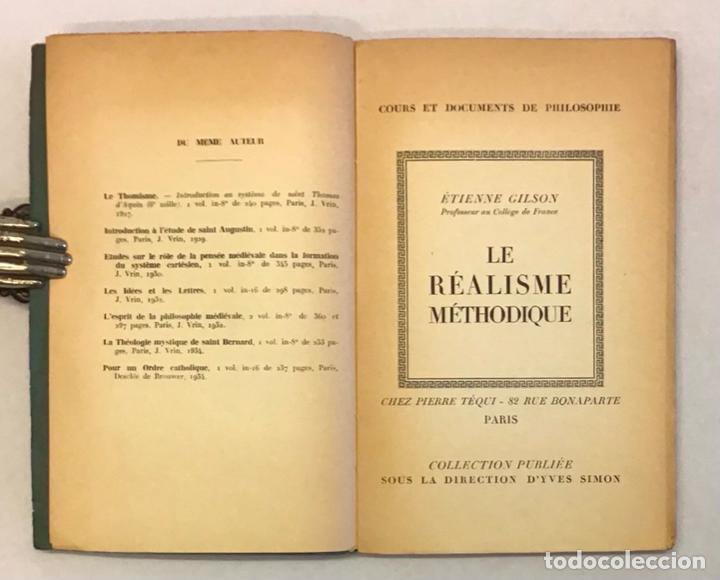 Libros antiguos: LE R&Eacute;ALISME M&Eacute;THODIQUE. - GILSON, &Eacute;tienne. - Foto 2