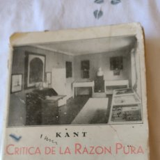 Libros antiguos: KANT,_1934 CRÍTICA DE LA RAZÓN PURA. Lote 363723315