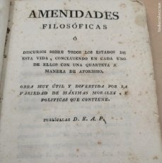 Libros antiguos: AMENIDADES FILOSOFICAS ENRIQUE ATAIDE AÑO 1804. Lote 385526284