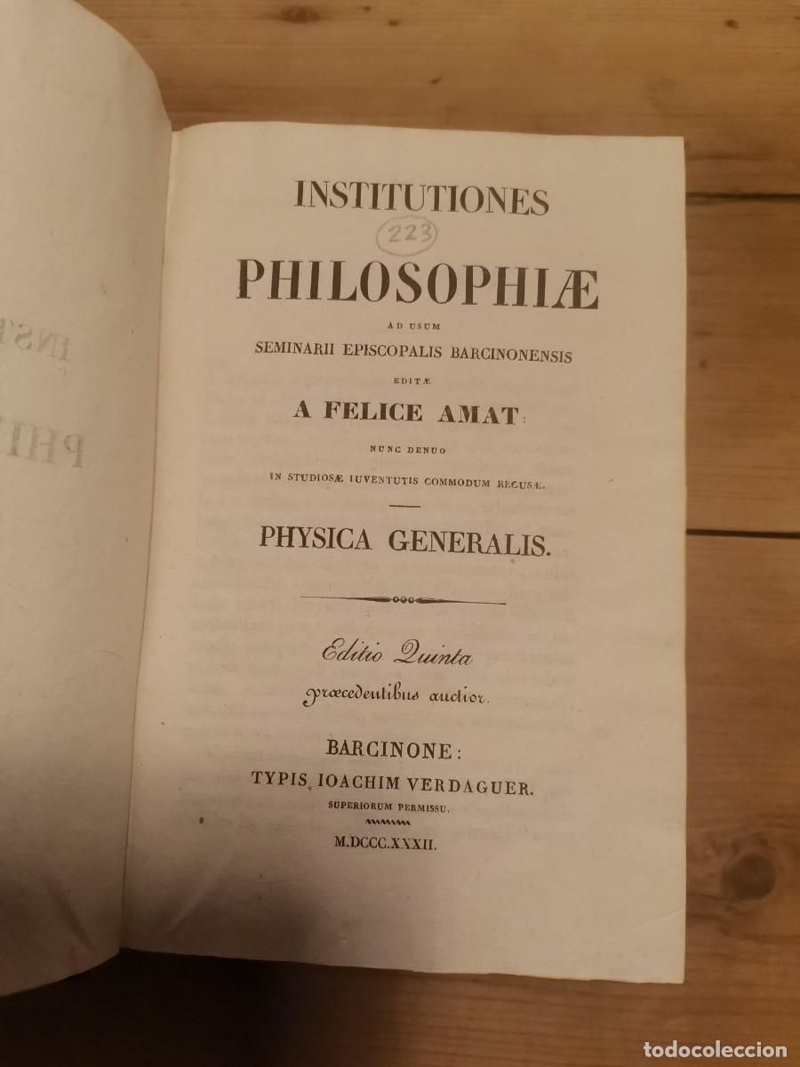 Libros antiguos: Institutiones philosophiae - Foto 2
