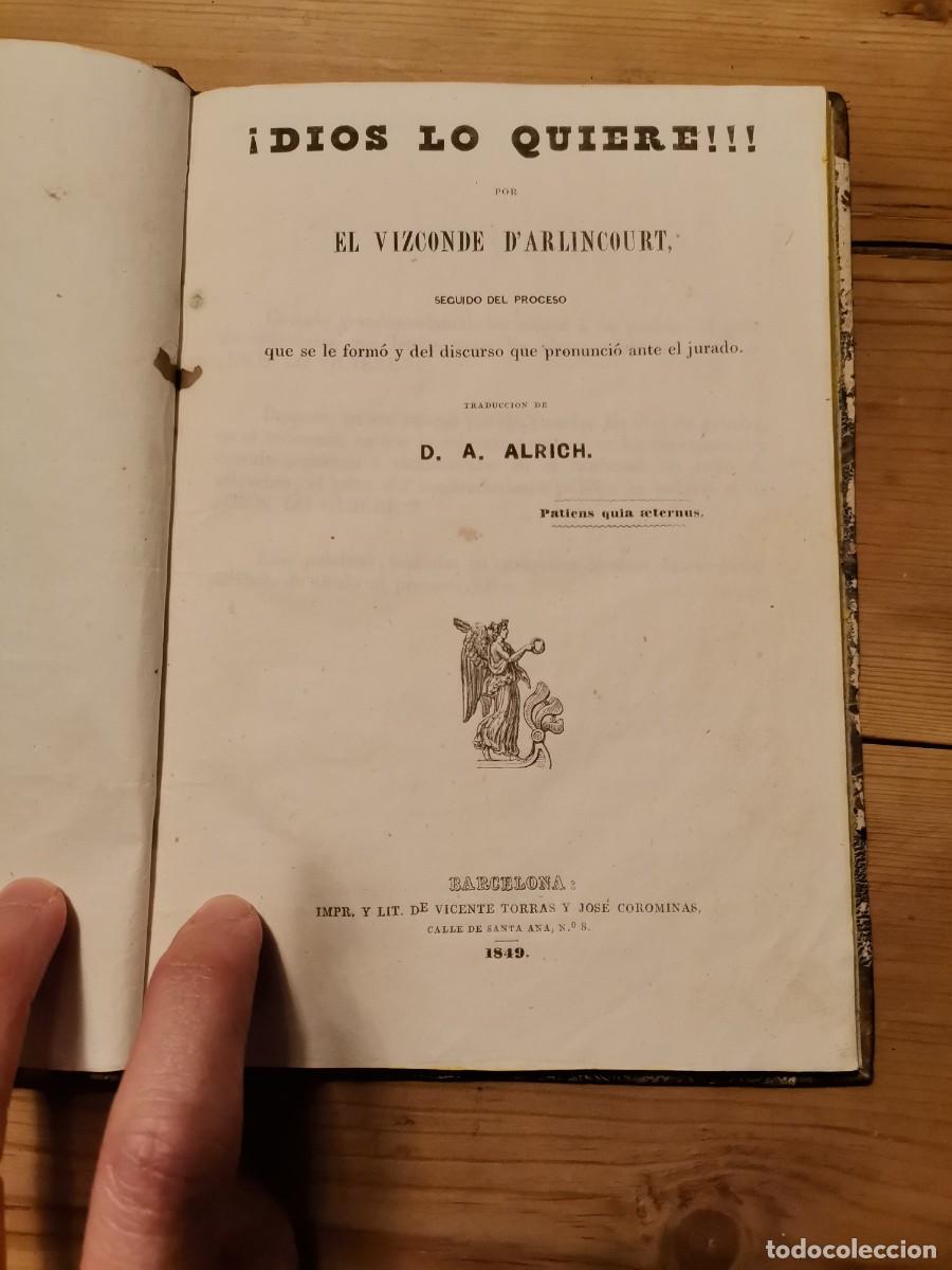 Libros antiguos: Dios lo quiere!!! 1849 - Foto 2