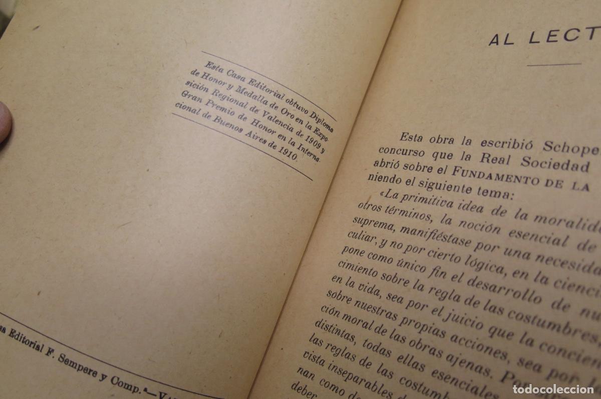 Libros antiguos: 1910. EL FUNDAMENTO DE LA MORAL. SCHOPENHAUER - Foto 2