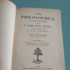 Libros antiguos: SUMMA PHILOSOPHICA. THOMA MARÍA ZIGLIARA. VOLUMEN II. PARIS 1912