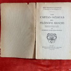 Libros antiguos: FRANCISCO ALVARADO. CARTAS INEDITAS DEL FILÓSOFO RANCIO. J YAGÜES SANZ, 1916