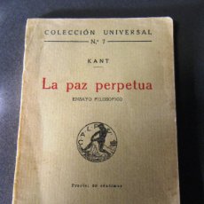 Libros antiguos: KANT, LA PAZ PERPETUA, AÑO 1919