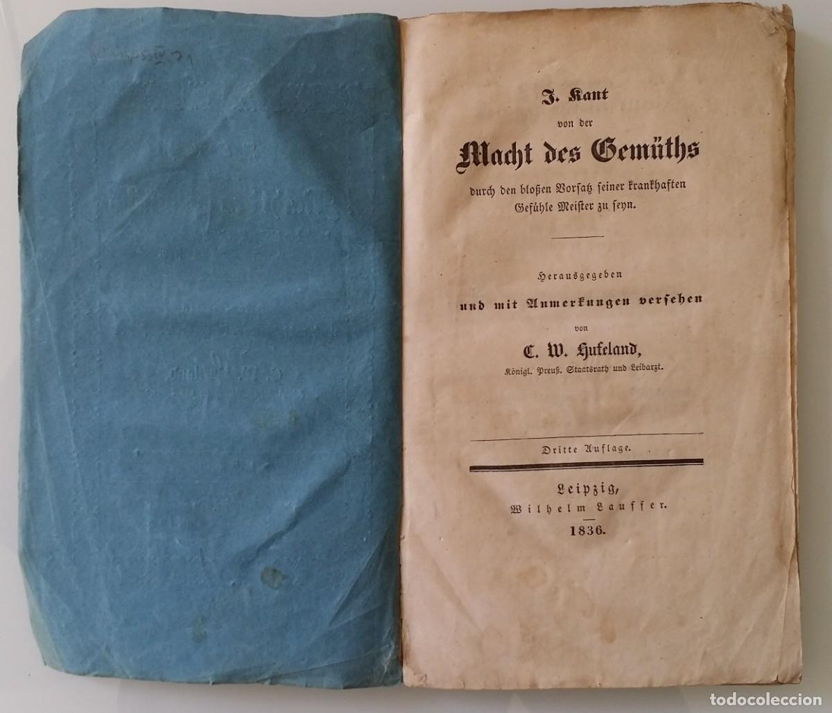 Libros antiguos: Inmanuel KANT: El poder de las afecciones, 1836 - Foto 3