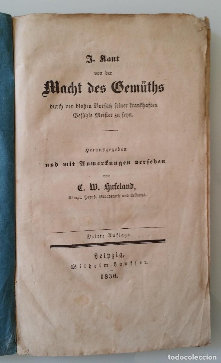Libros antiguos: Inmanuel KANT: El poder de las afecciones, 1836 - Foto 4