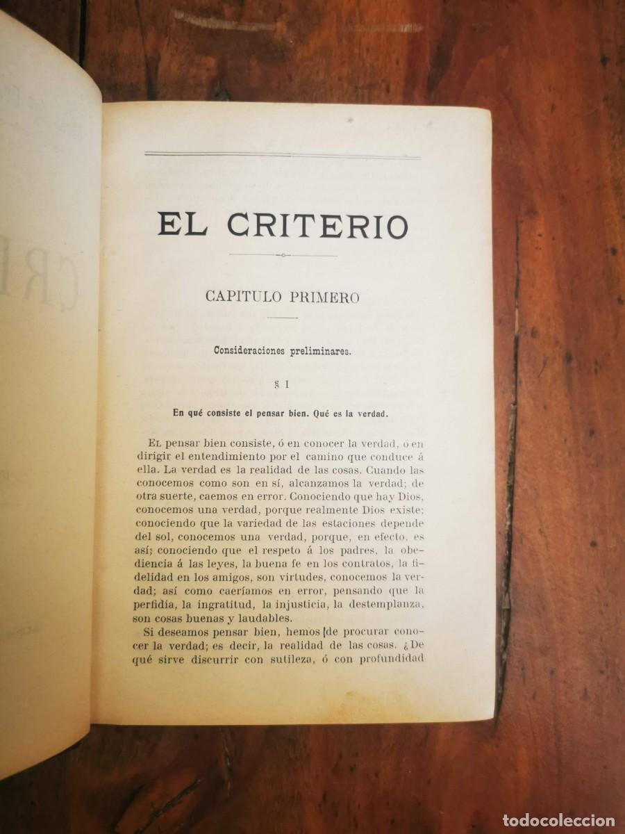 Libros antiguos: BALMES, Jaime. El criterio. - Foto 3