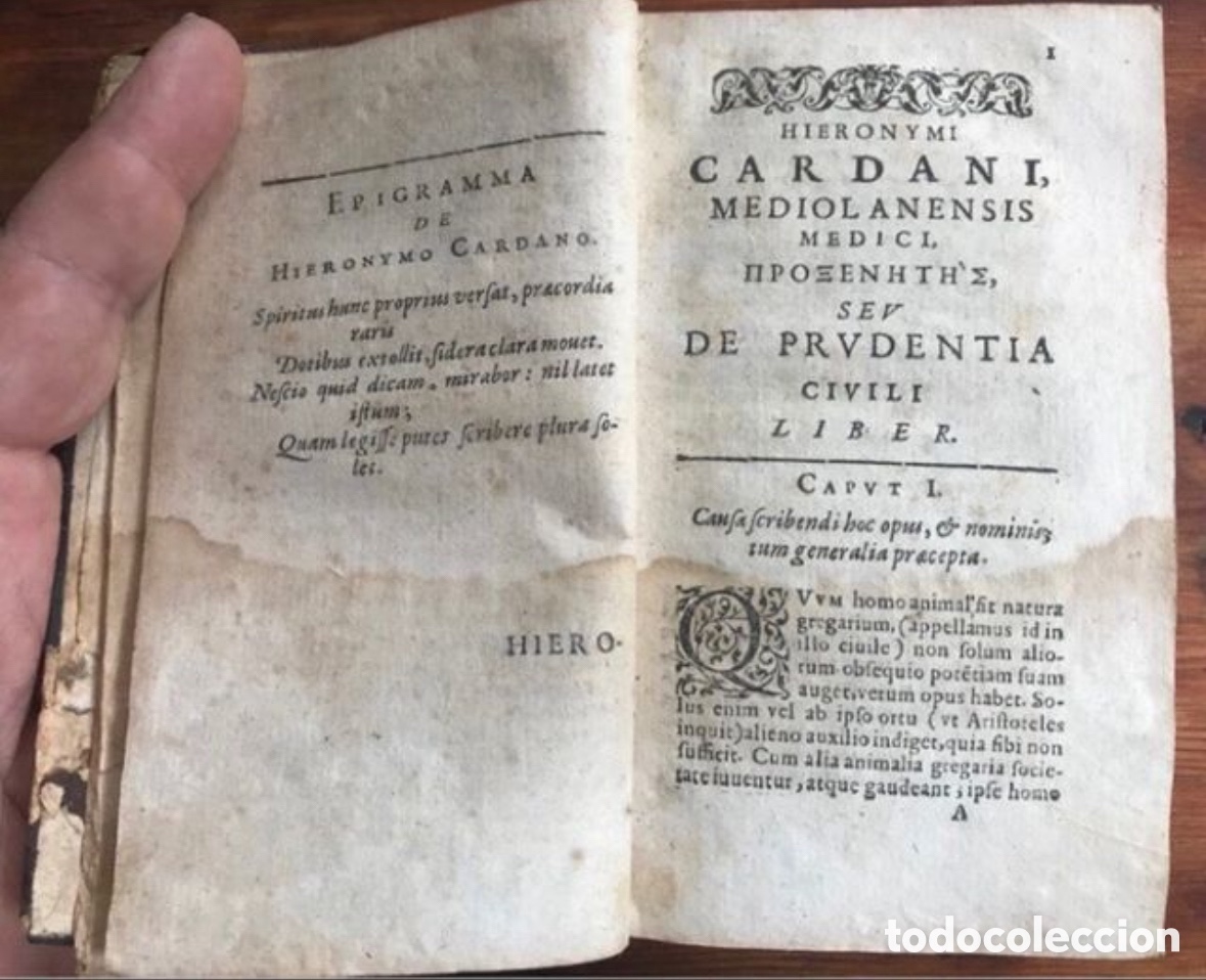 Libros antiguos: Primera edici&oacute;n de Jer&oacute;nimo Cardano - Foto 2