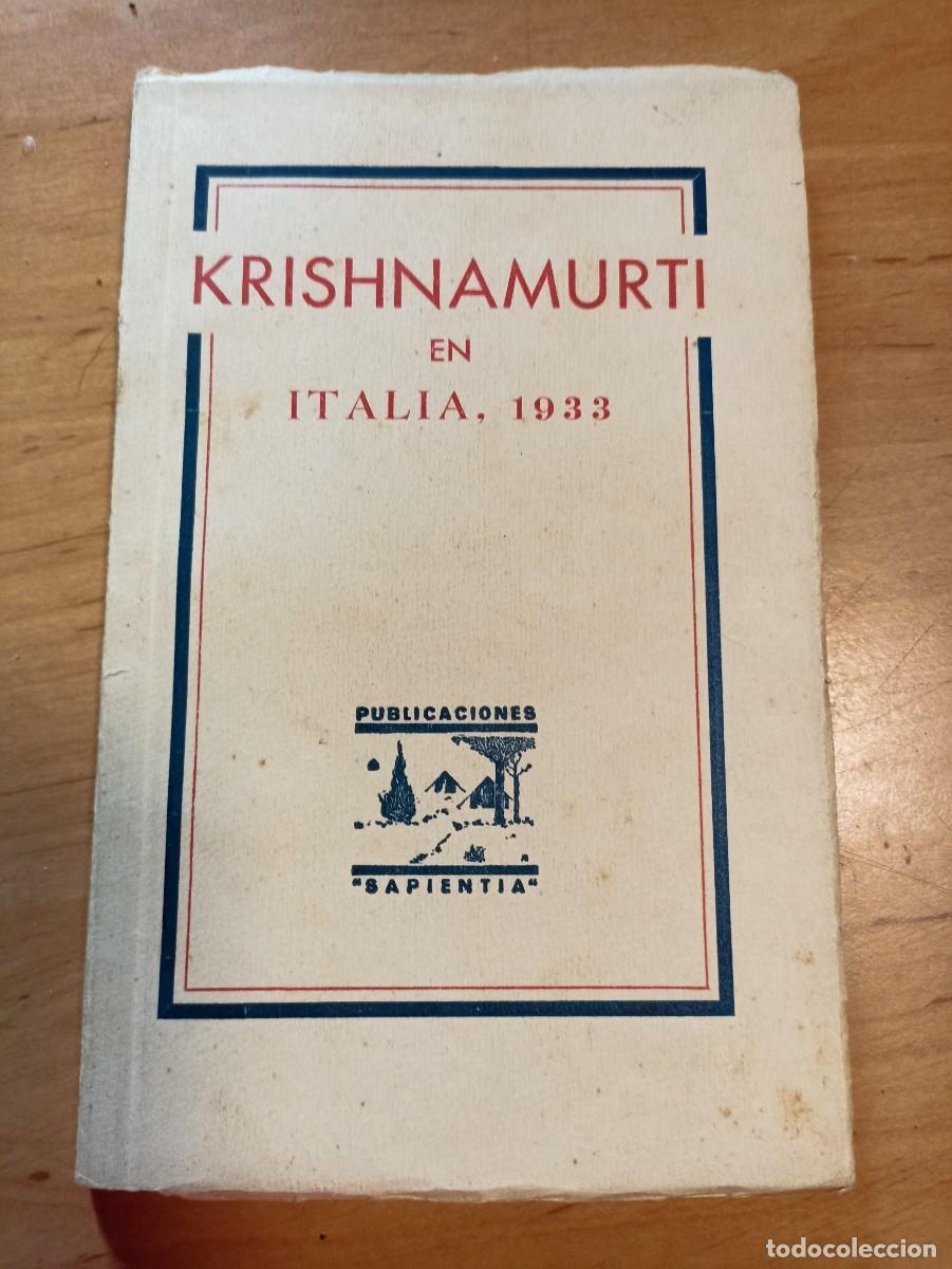 Libros antiguos: Krishnarmurti en Italia, 1933 - Foto 1