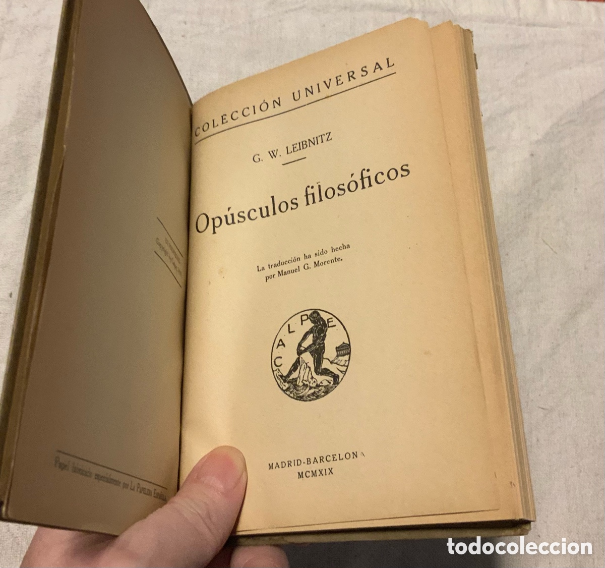 Libros antiguos: Op&uacute;sculos filos&oacute;ficos. Leibnitz - Foto 3