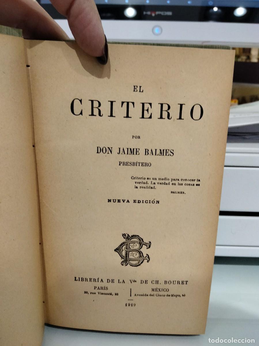 Libros antiguos: El criterio - J. Balmes - Foto 2
