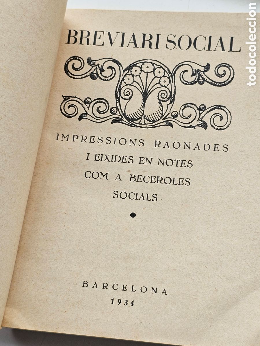 Libros antiguos: Libro en Catal&aacute;n Brevari Social de 1934, - Foto 3