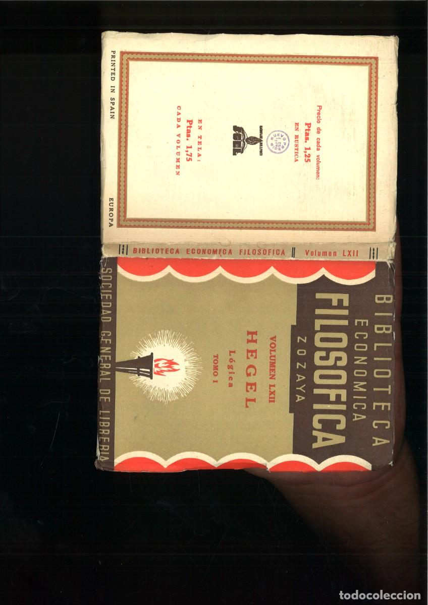 Libros antiguos: L&Oacute;GICA. Hegel - Foto 2
