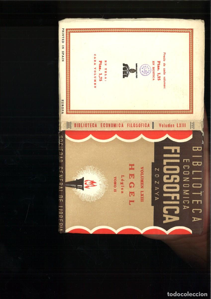 Libros antiguos: L&Oacute;GICA. Hegel - Foto 4
