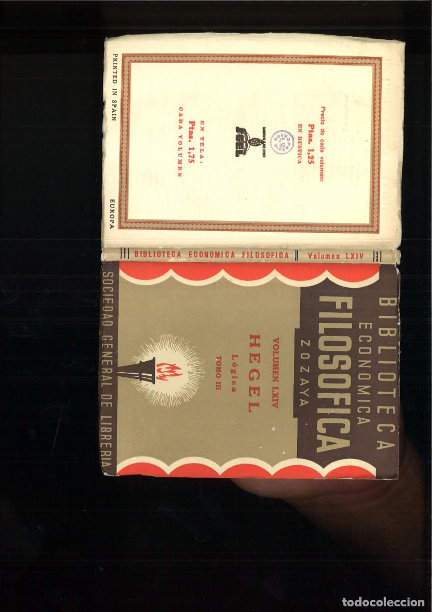 Libros antiguos: L&Oacute;GICA. Hegel - Foto 8