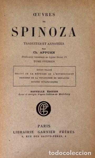 Libros antiguos: SPINOZA. - OEUVRES DE ... - Foto 2