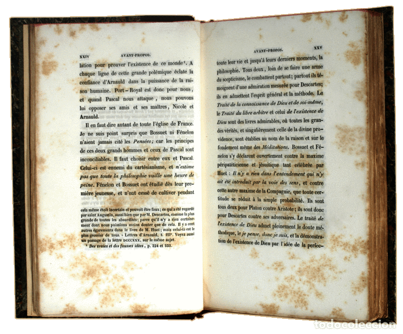 Libros antiguos: COUSIN. (M.V.) - DES PENS&Eacute;ES DE PASCAL. - Foto 2