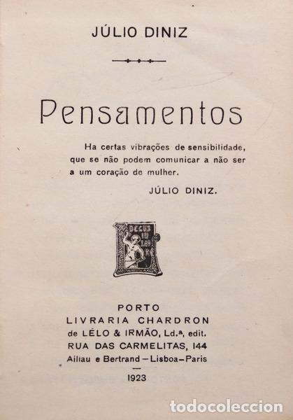 Libros antiguos: DINIS. (J&uacute;lio). - PENSAMENTOS. - Foto 1