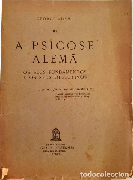 Libros antiguos: GEORGE ADAM. - A PSICOSE ALEM&Atilde;. - Foto 1