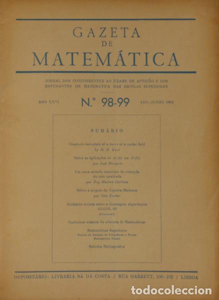 Libros antiguos: GAZETA DE MATEM&Aacute;TICA. [98 N&Uacute;MEROS] - Foto 3