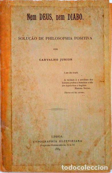 Libros antiguos: CARVALHO JUNIOR. - NEM DEUS, NEM DIABO. - Foto 1