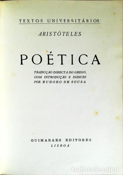 Libros antiguos: ARIST&Oacute;TELES. - PO&Eacute;TICA. - Foto 1