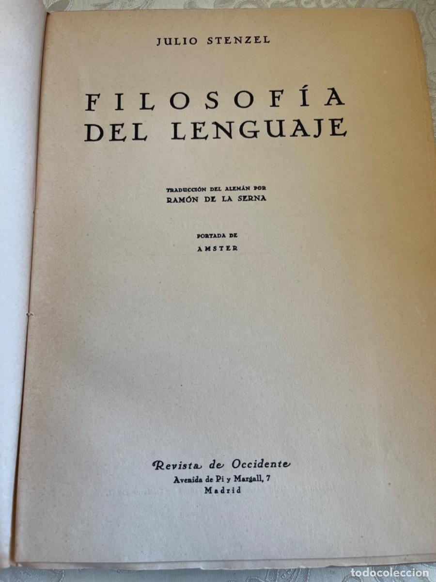 Libros antiguos: Stenzel, Julio. - Filosof&iacute;a del lenguaje - Foto 1