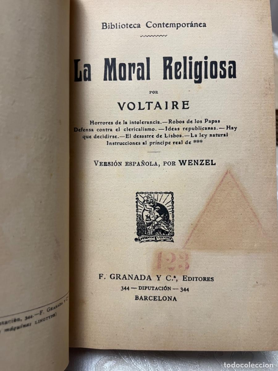 Libros antiguos: Voltaire.- La moral religiosa - Foto 1