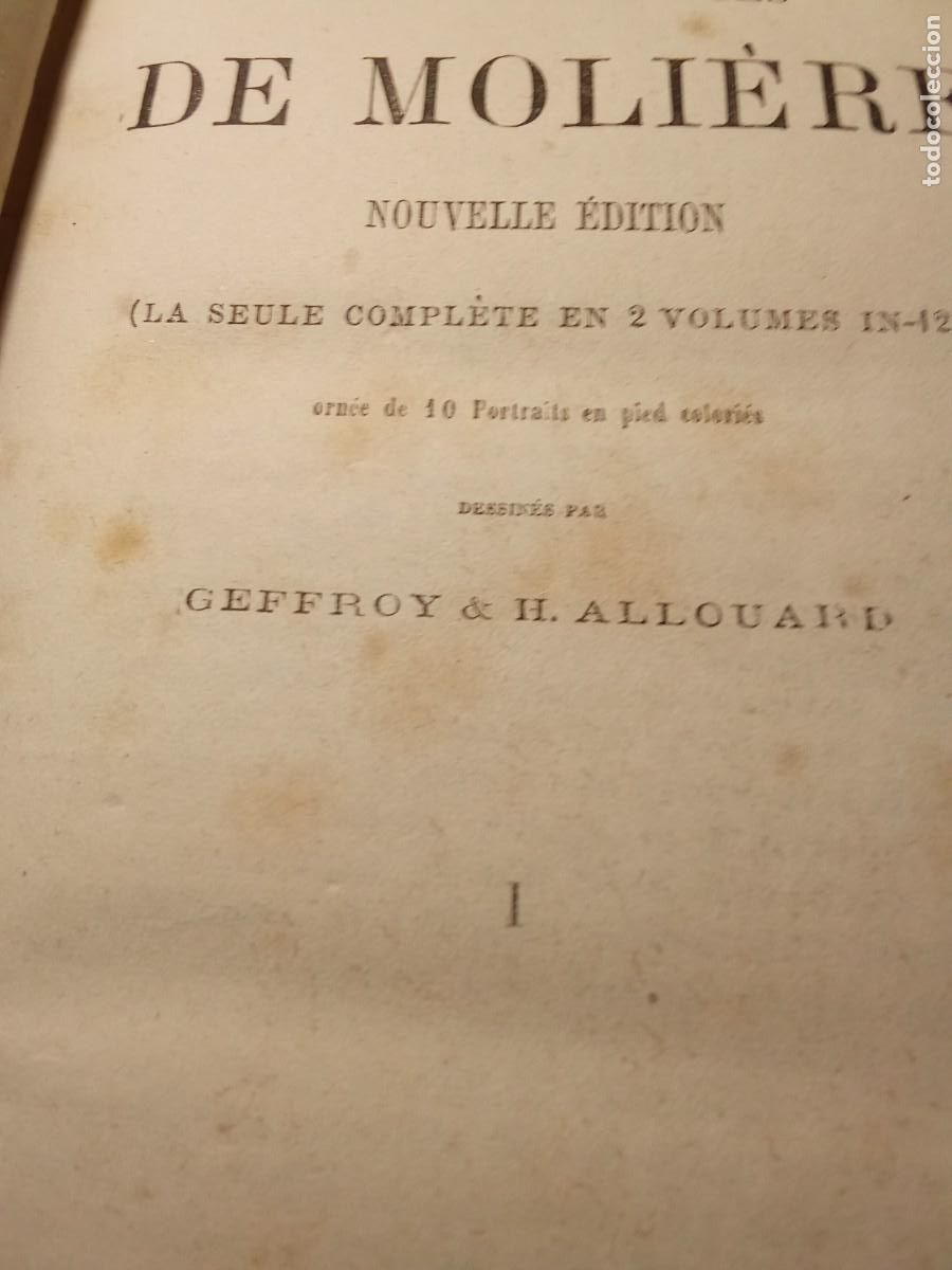 Libros antiguos: Oeuvres de Moli&egrave;re.I ,II. - Foto 2