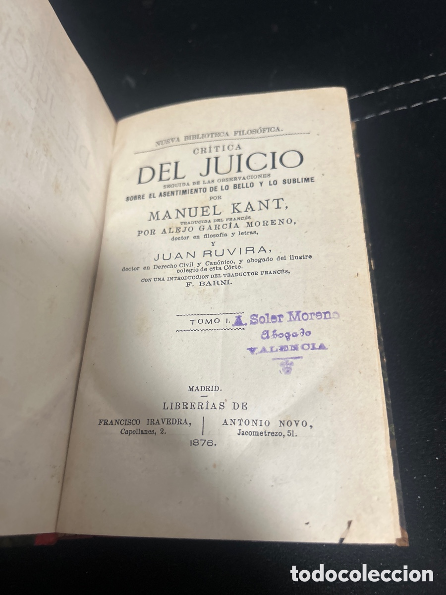 Libros antiguos: Libro de Kant , cr&iacute;tica del juicio final - Foto 4