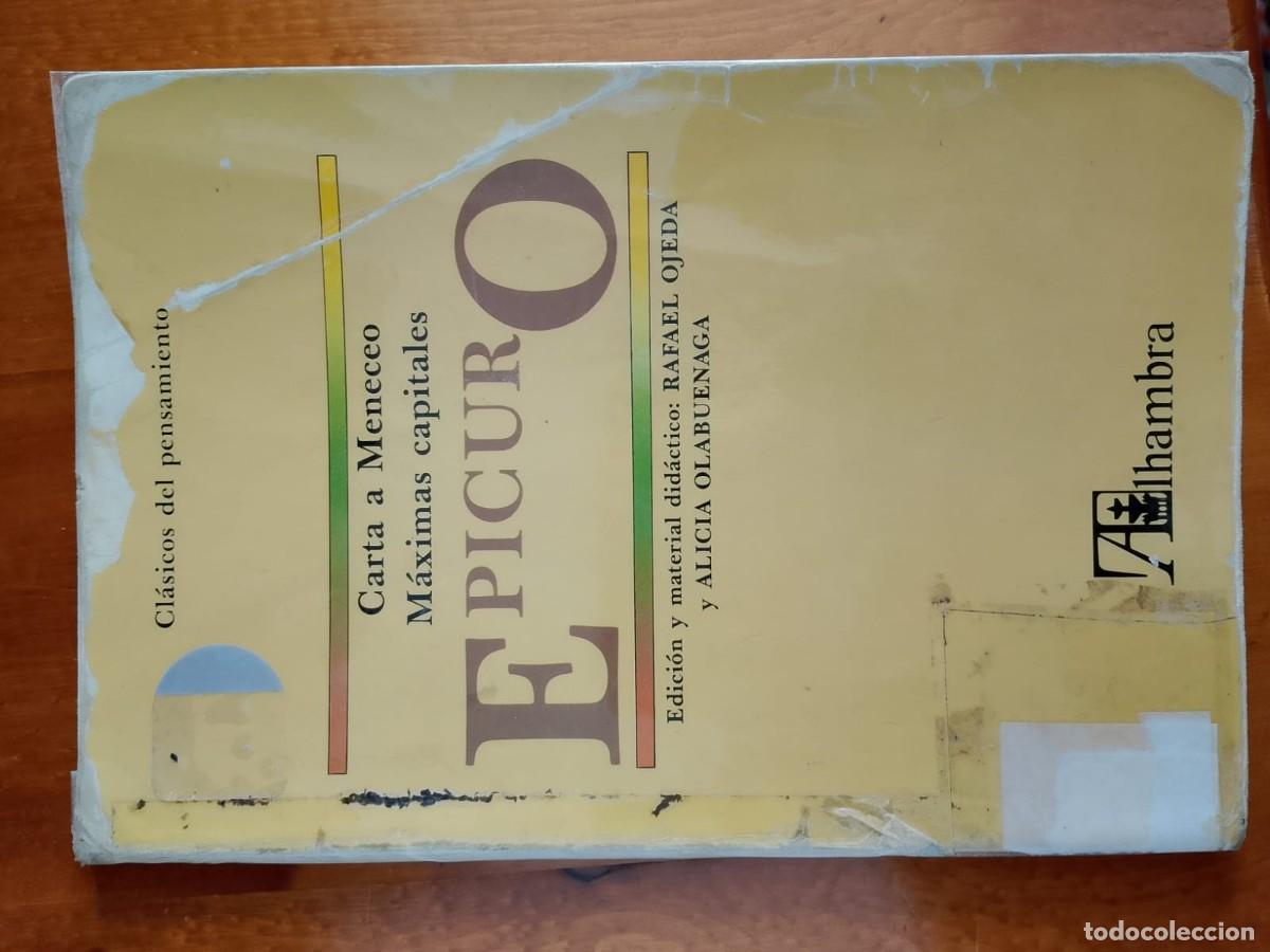 Libros antiguos: Epicuro, Cartas (expurgo) - Foto 1