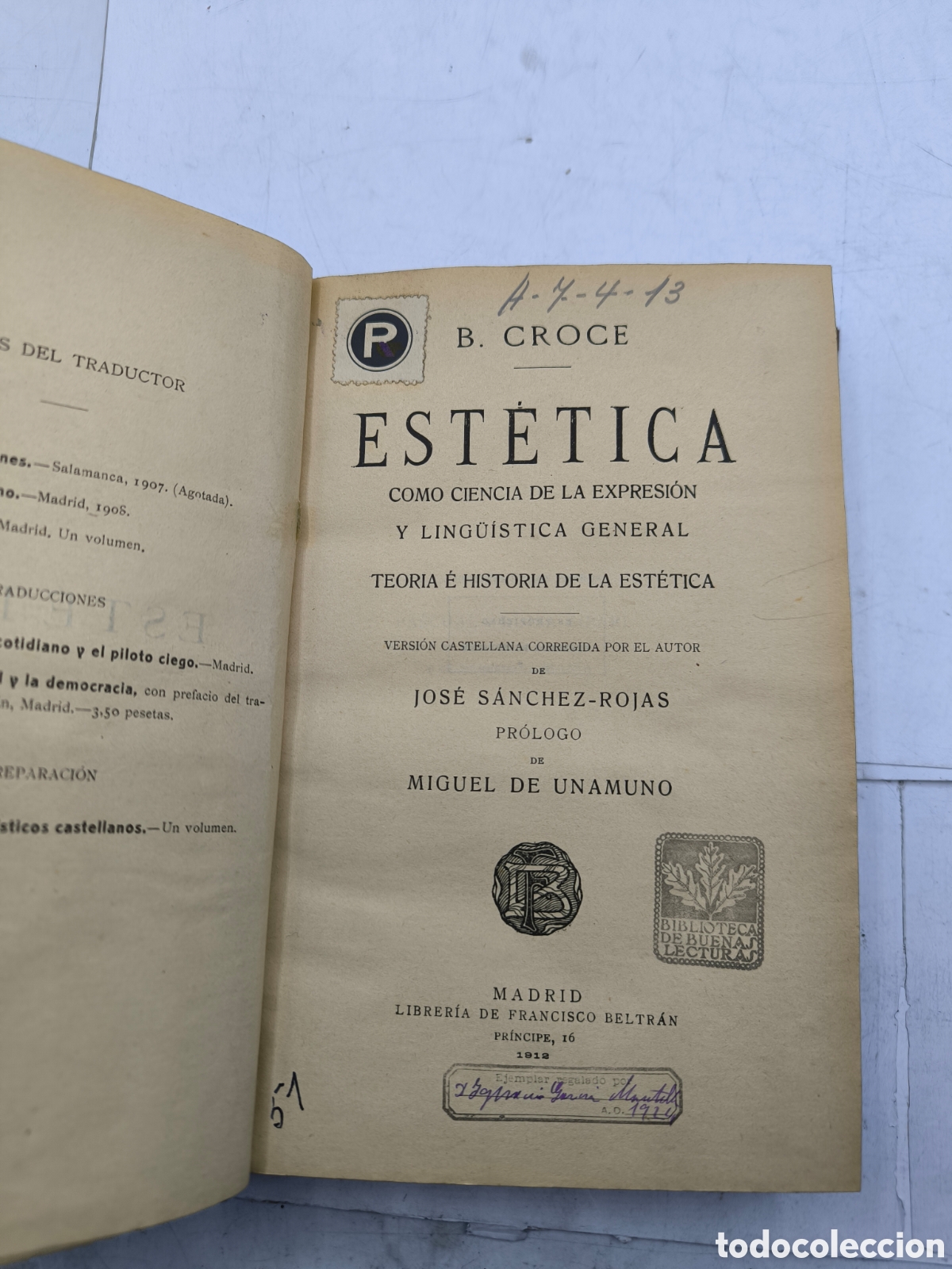 Libros antiguos: Est&eacute;tica. B. Croce.1912 - Foto 1