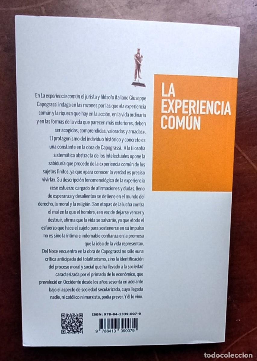 Libros antiguos: Giuseppe Capograssi LA EXPERIENCIA COMUN - Foto 3