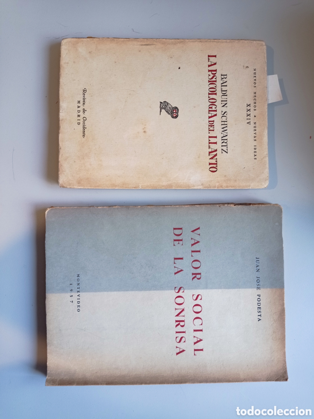 Libros antiguos: PSICOLOG&Iacute;A DEL LLANTO / VALOR SOCIAL DE LA SONRISA.