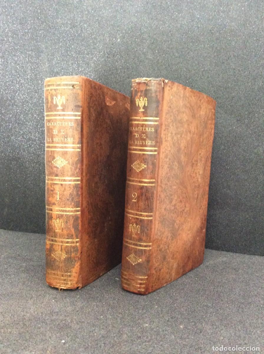 Libros antiguos: Les Caract&egrave;res de Th&eacute;ophraste, traduits du grec... 2 volumes ( obra completa ). Ano 1806. Raro