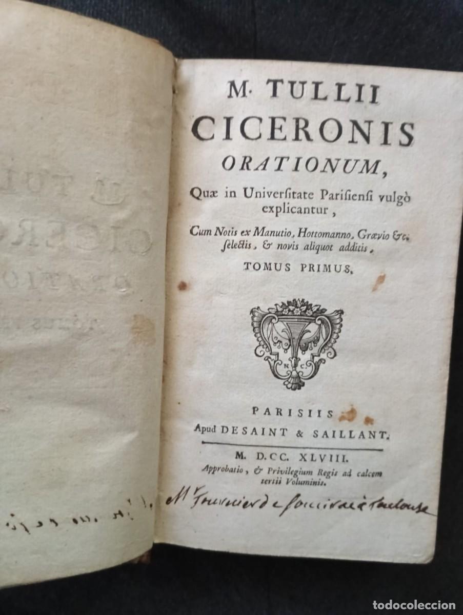 Libros antiguos: Ciceronis Orationum. (Cicero. Oratio). M. Tullii, 1748. M. Tullii.