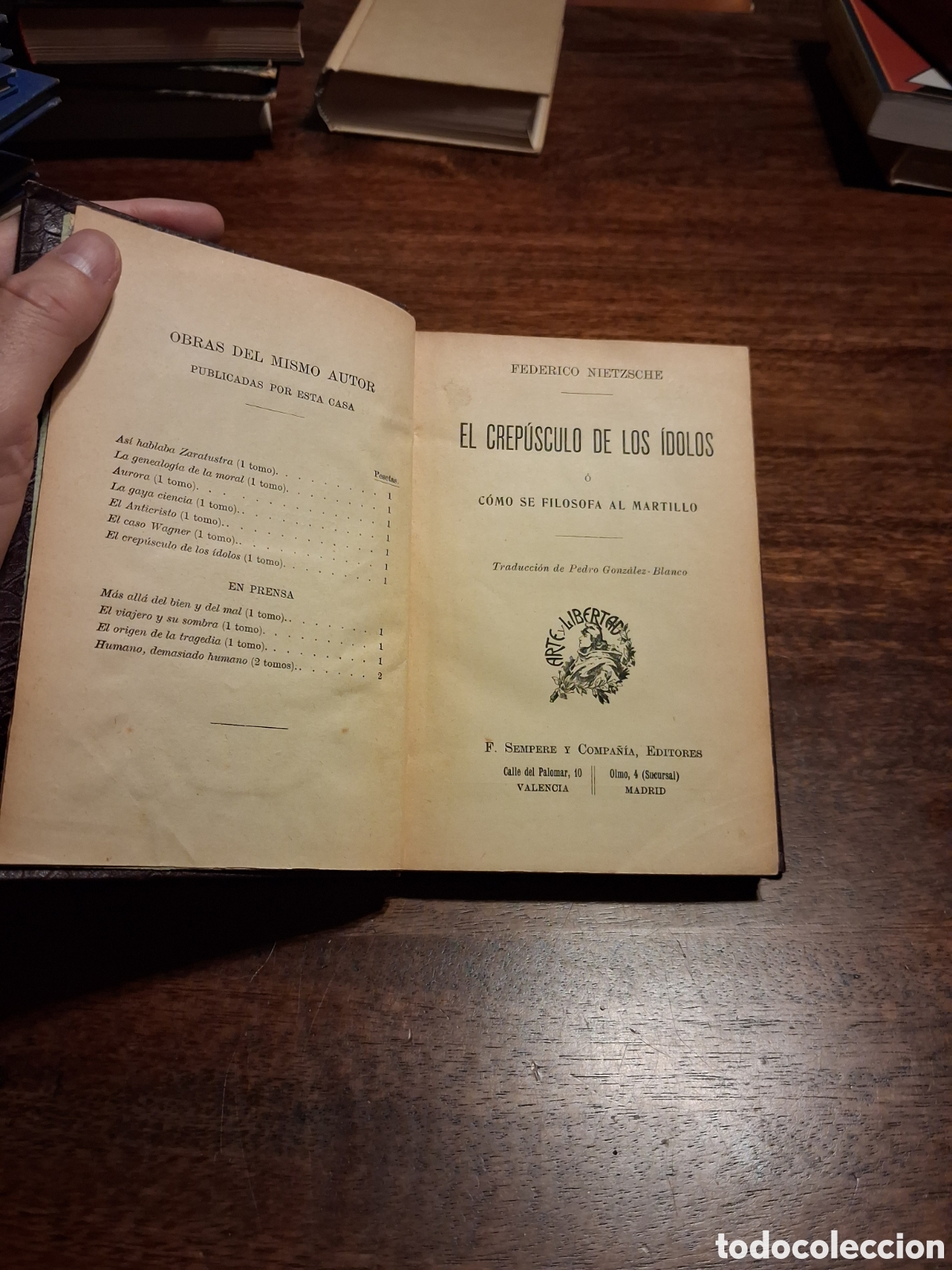 Libros antiguos: El crep&uacute;sculo de los &iacute;dolos, Federico Nietzsche