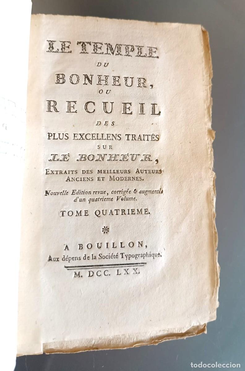 Libros antiguos: A&ntilde;o 1770. El Templo de la felicidad. Curioso libro del siglo XVIII.