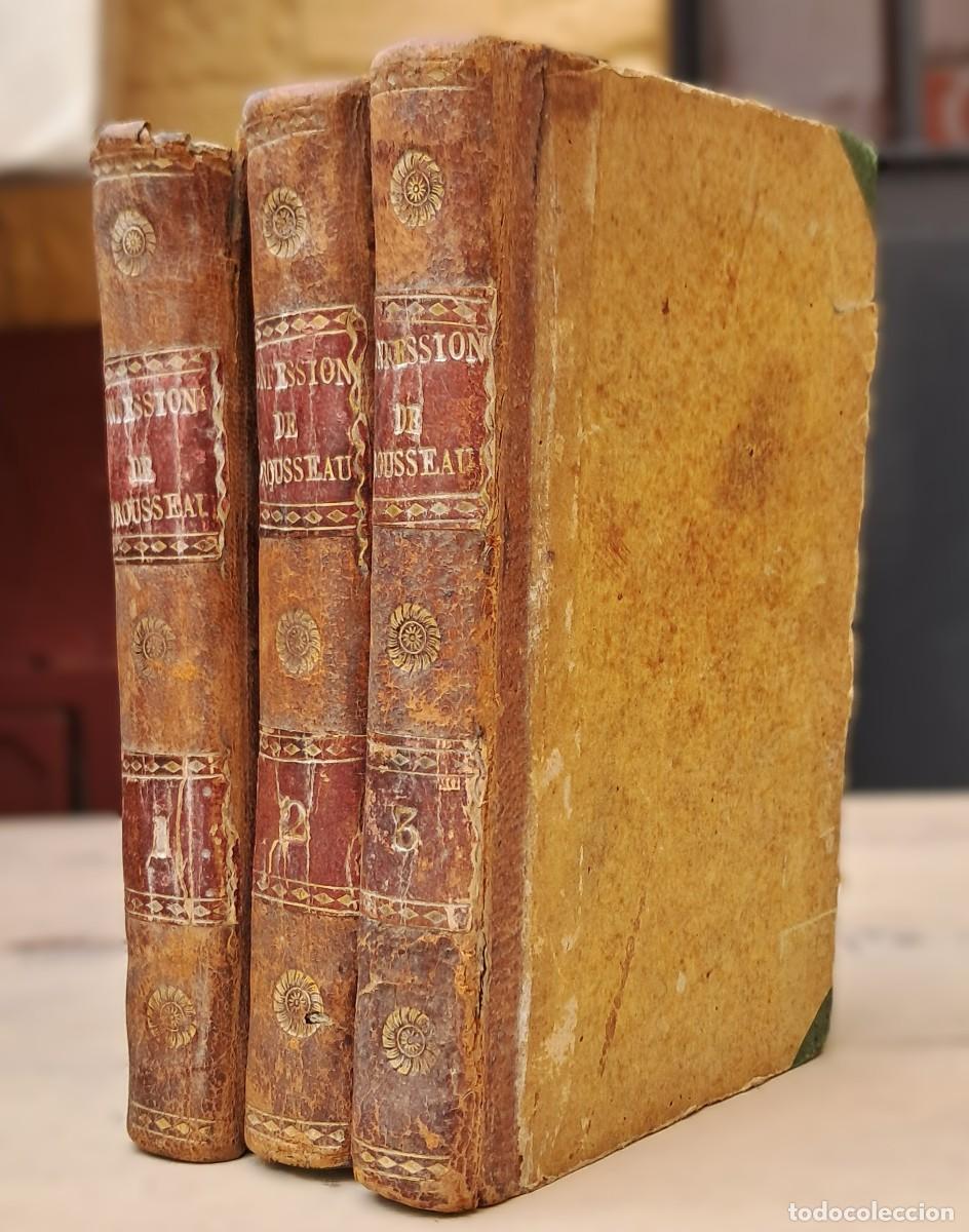Libros antiguos: ROUSSEAU, J. J. Les confessions. Geneve. 1795.
