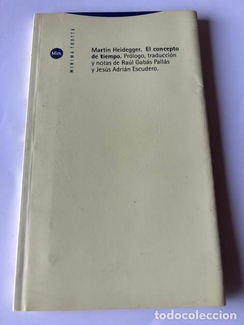 Libros antiguos: El concepto de tiempo -Martin Heidegger-