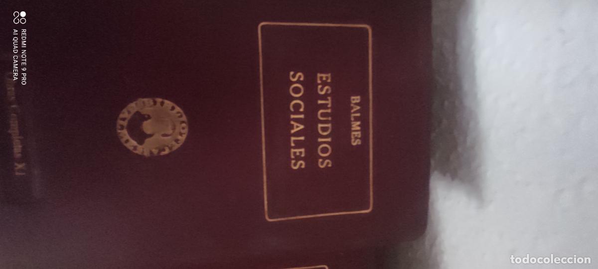 Libros antiguos: ESTUDIOS SOCIALES, JAIME BALMES. BIBLIOTECA BALMES, A&Ntilde;O 1925. OBRAS COMPLETAS NUM. XI
