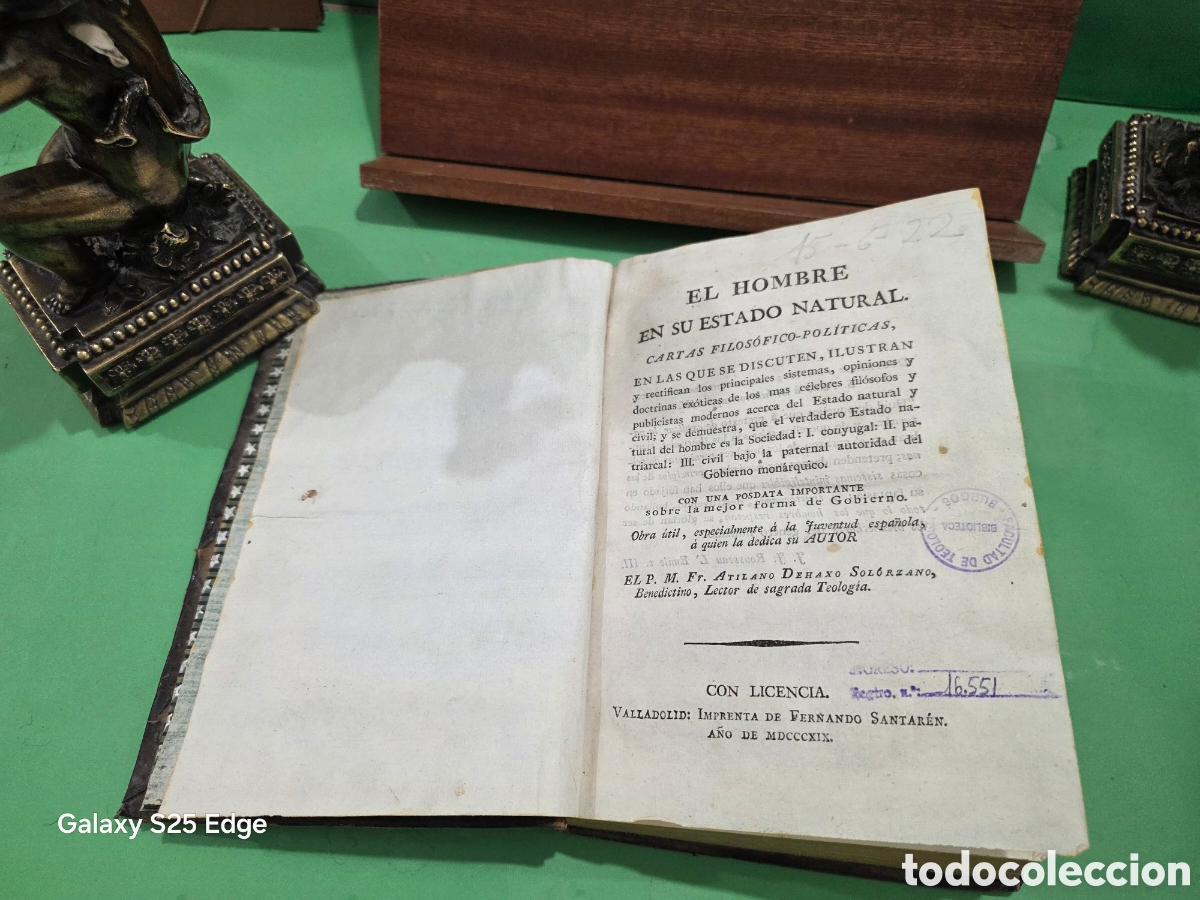 Libros antiguos: ANTIGUO LIBRO...1819...&rdquo;&rdquo;EL HOMBRE EN SU ESTADO NATURAL&rdquo;&rdquo;...CARTAS FILOS&Oacute;FICAS-POL&Iacute;TICAS......
