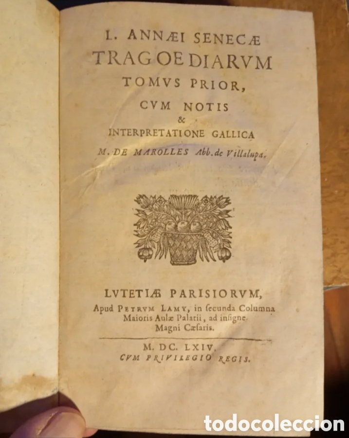 Libros antiguos: 1664 Tragedias de S&eacute;neca. 2 tomos. Completo - Foto 3