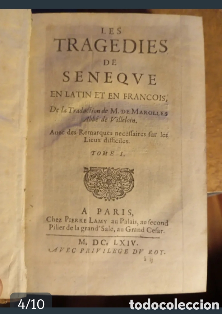 Libros antiguos: 1664 Tragedias de S&eacute;neca. 2 tomos. Completo - Foto 4